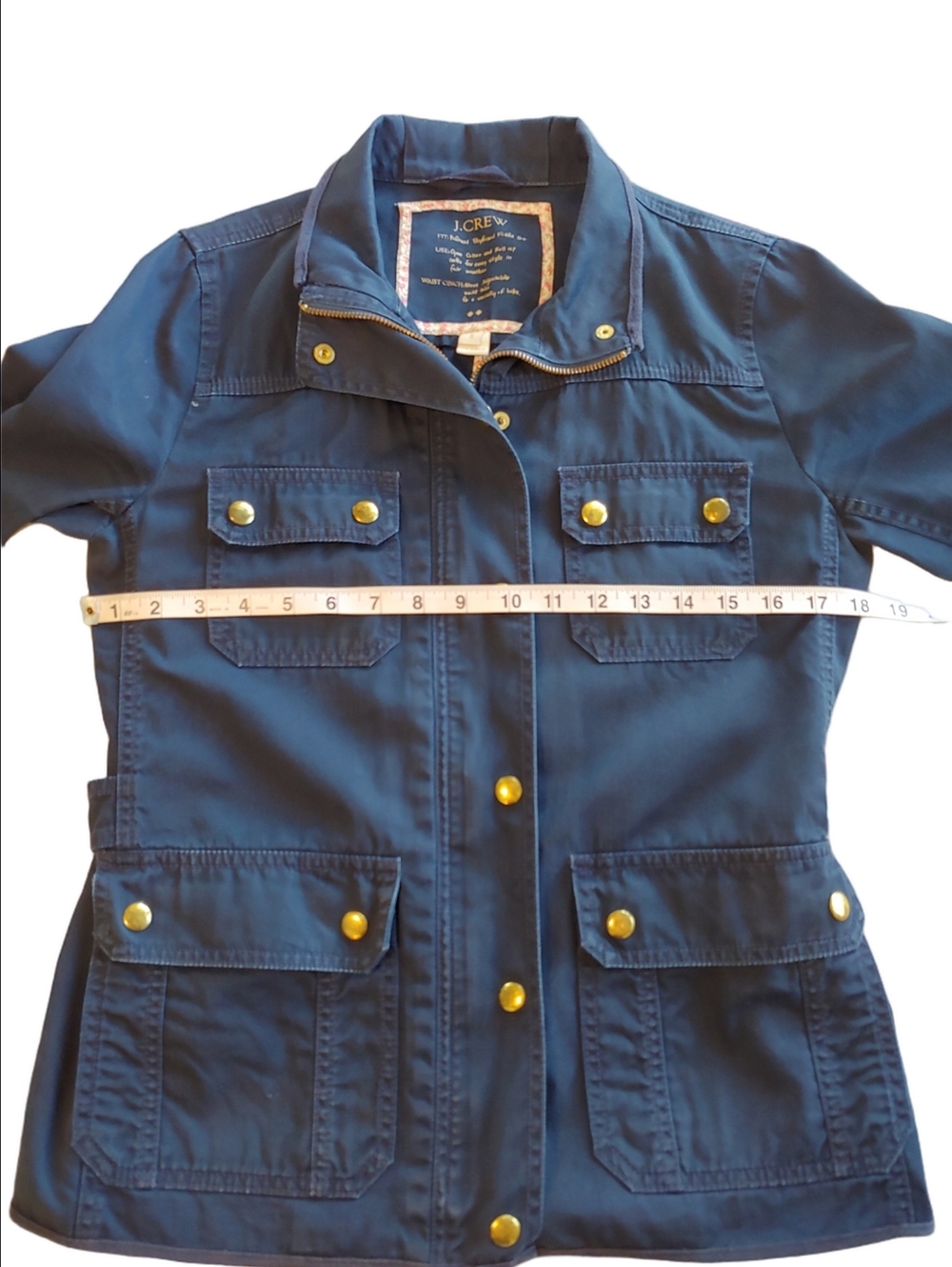 J. Crew Relaxed Field Boyfriend Jacket with Gold Hardware Navy Women's Small - Picture 9 of 16